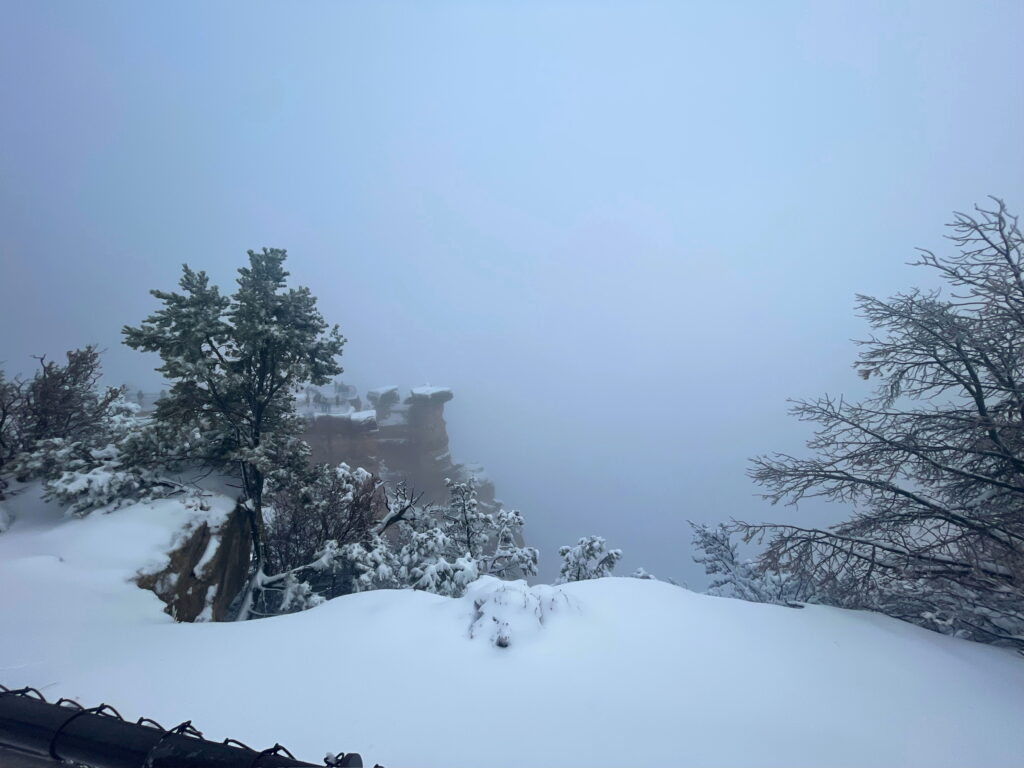 View at Grand Canyon National Park, December 2022.