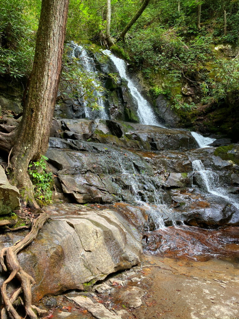 Waterfall on our hike in the Smoky Mountains.