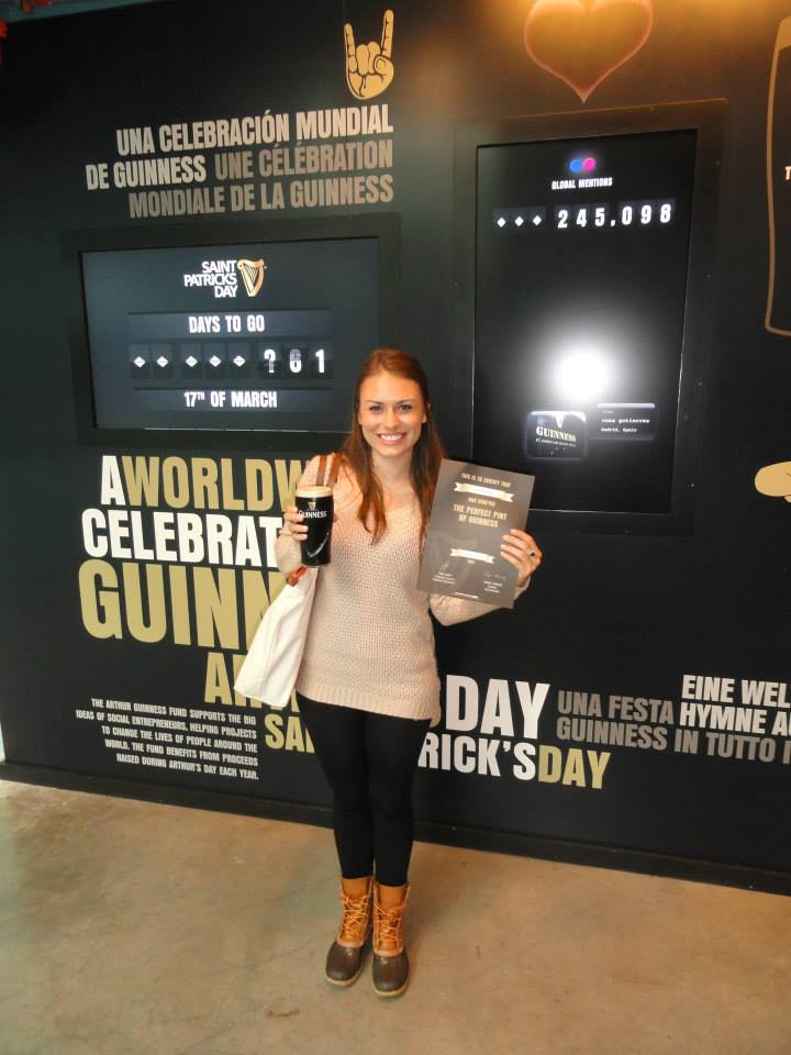 Lauren at the Guiness Brewery in Dublin, Ireland.