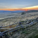 Sunrise from our airbnb in Wyoming.