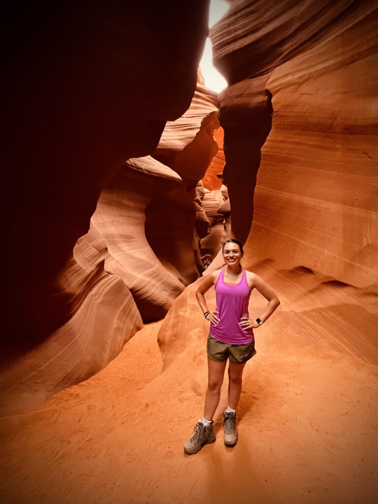 Lauren in the Lower Antelope Canyon.