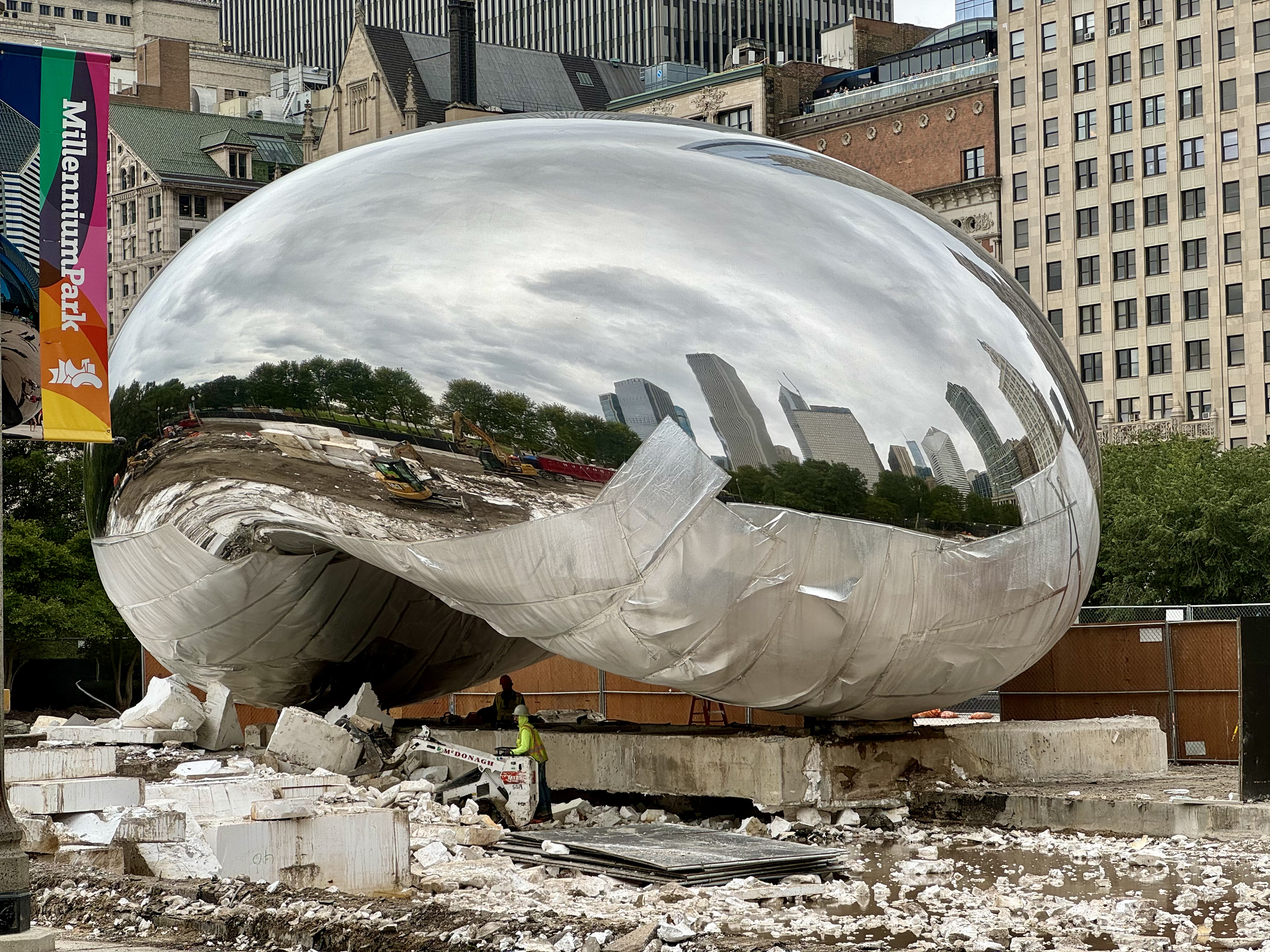 The Bean - Construction around the area