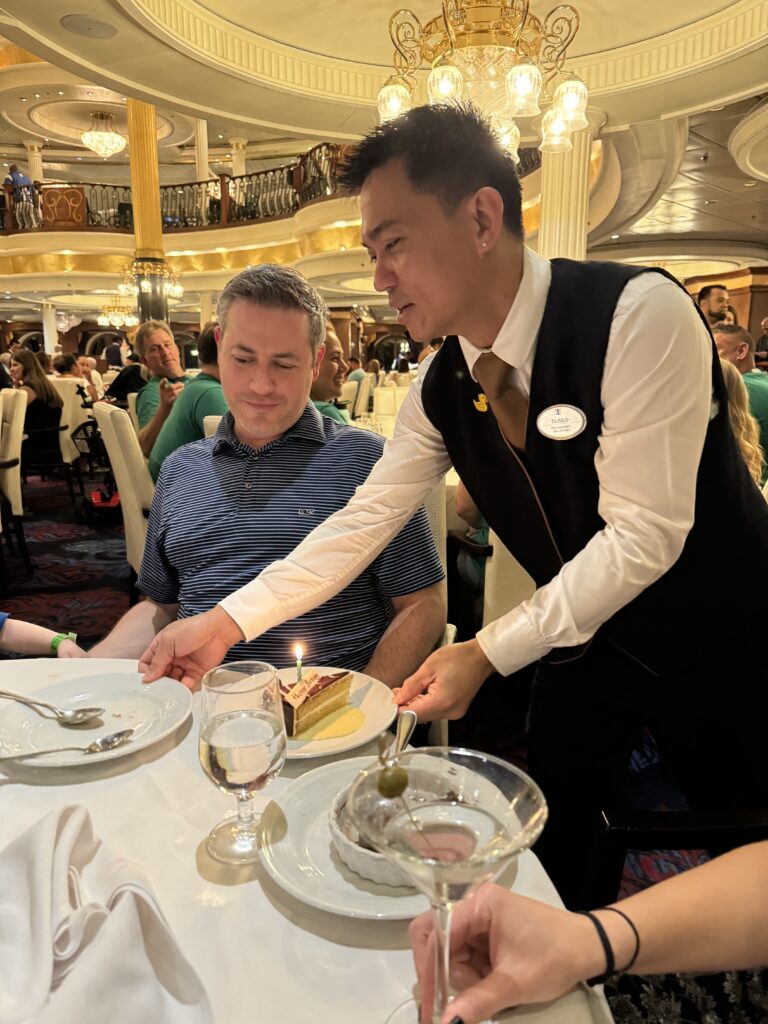 Dinner in the main dining hall.