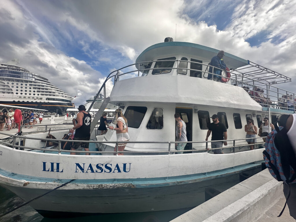 Our boat to go to Pearl Island.