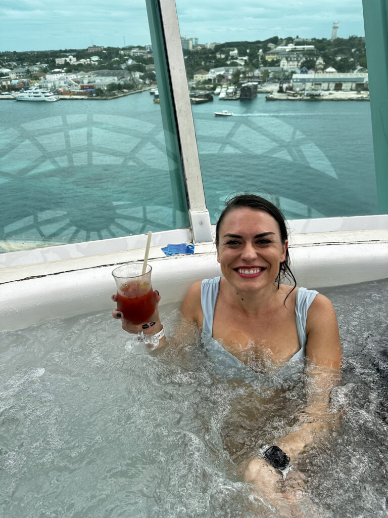 The pools and Solarium (deck 11) offer a little something for everyone. With multiple hot tubs, TVs, seating, and bars, you can stay entertained here for hours. There is an adults only area called The Solarium with hot tubs that hang over the side of the ship.