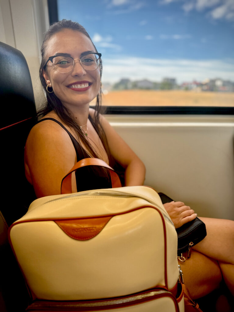 Riding the train to Denver.