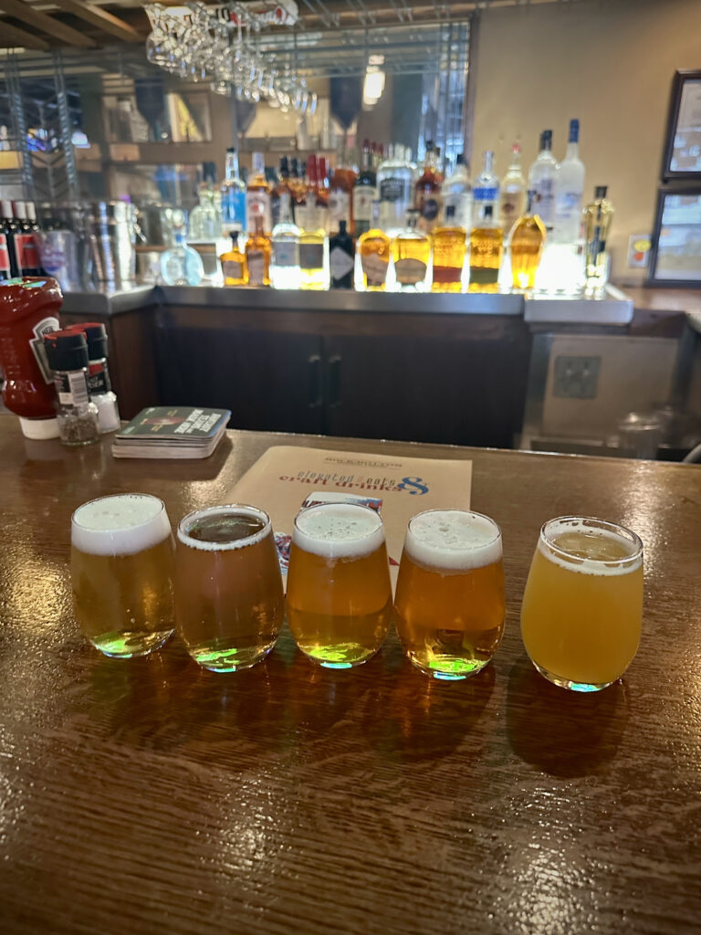 Flight at Rock Bottom Brewing Company